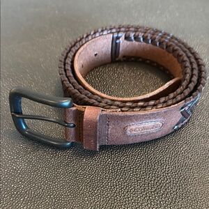 Columbia Men's Brown Leather Braided Belt size 44